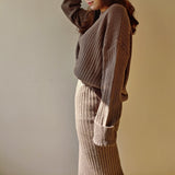 T1035 Stripped Knit Set