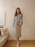 SW1001 V-neck knit set