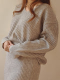 SW1001 V-neck knit set