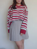 T1208 Oversized stripped knitted jumper