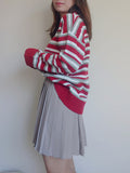 T1208 Oversized stripped knitted jumper