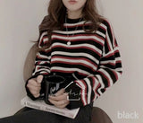 T1208 Oversized stripped knitted jumper