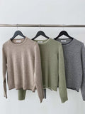 T1077 Slim Cut Round Neck Knitted Jumper