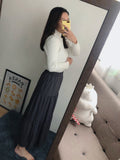 T1084 High Neck Ribbed Soft Knit Top