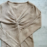 T1028 Twist knit long sleeve top